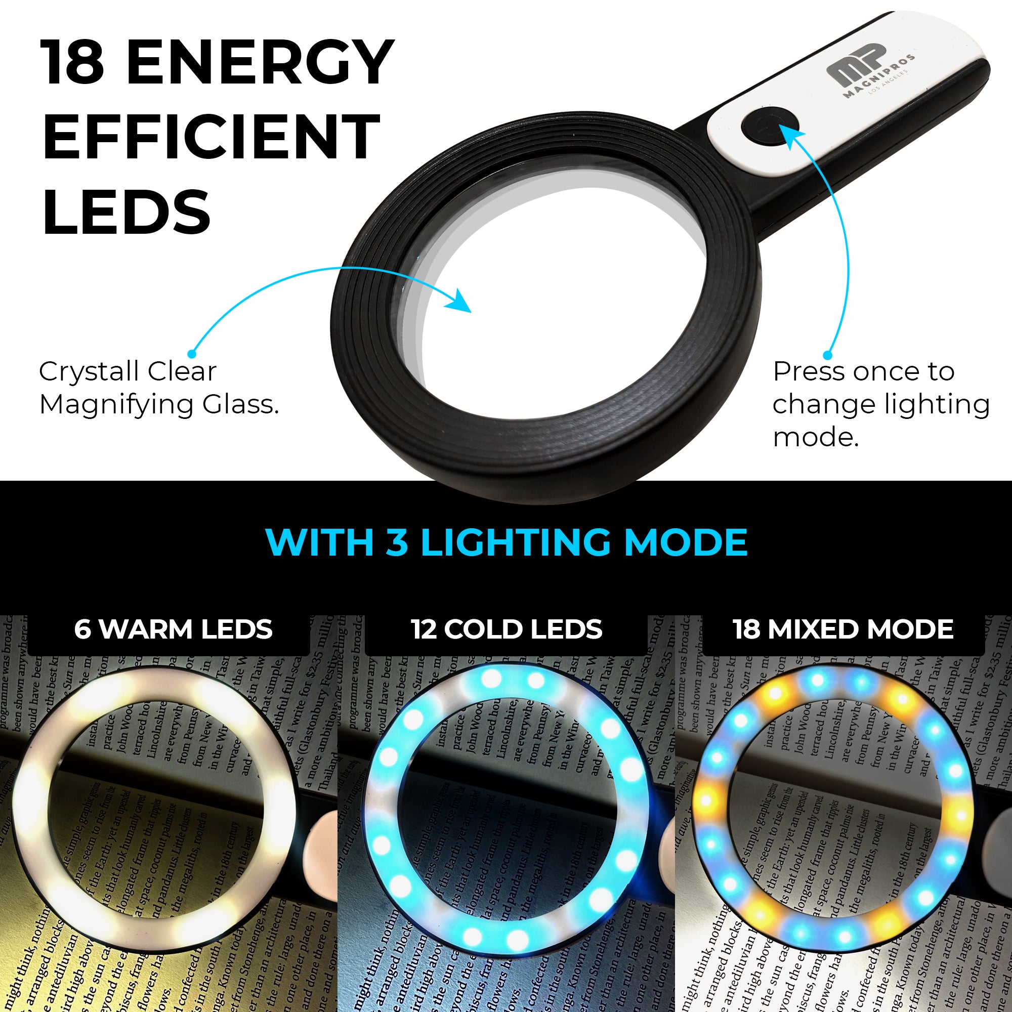 Magnifying Glass 30x Large Magnifier With Light Led Illuminated Handheld  Premium