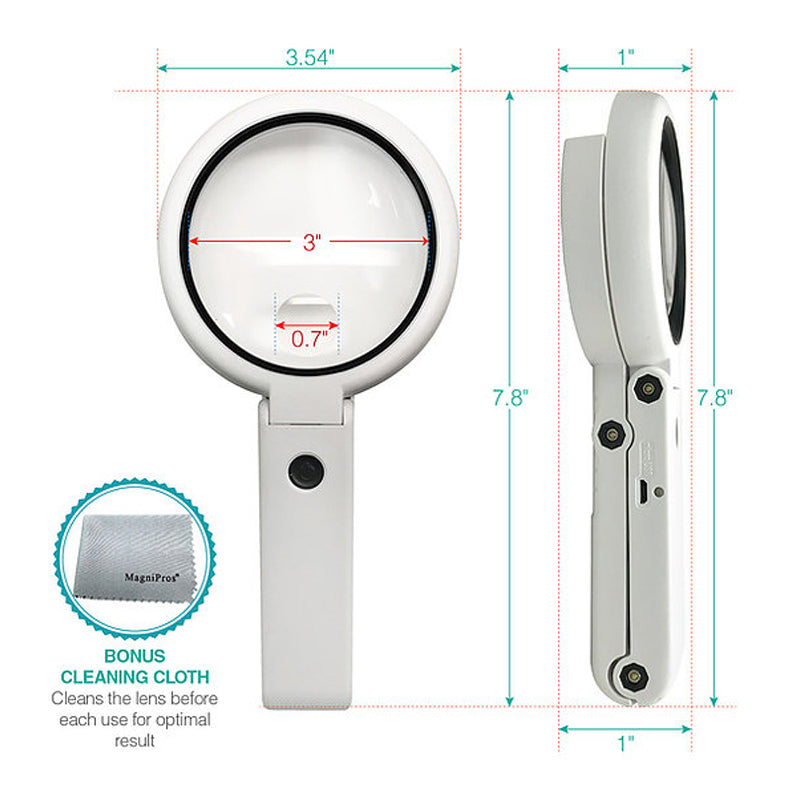 Magnifying Glass Magnifier Glass Hand Held Magnifier with 8 LED Lights  Illuminated Magnifying Glass USB Hands Free 5X 11X for Reading Jewlery  Craft