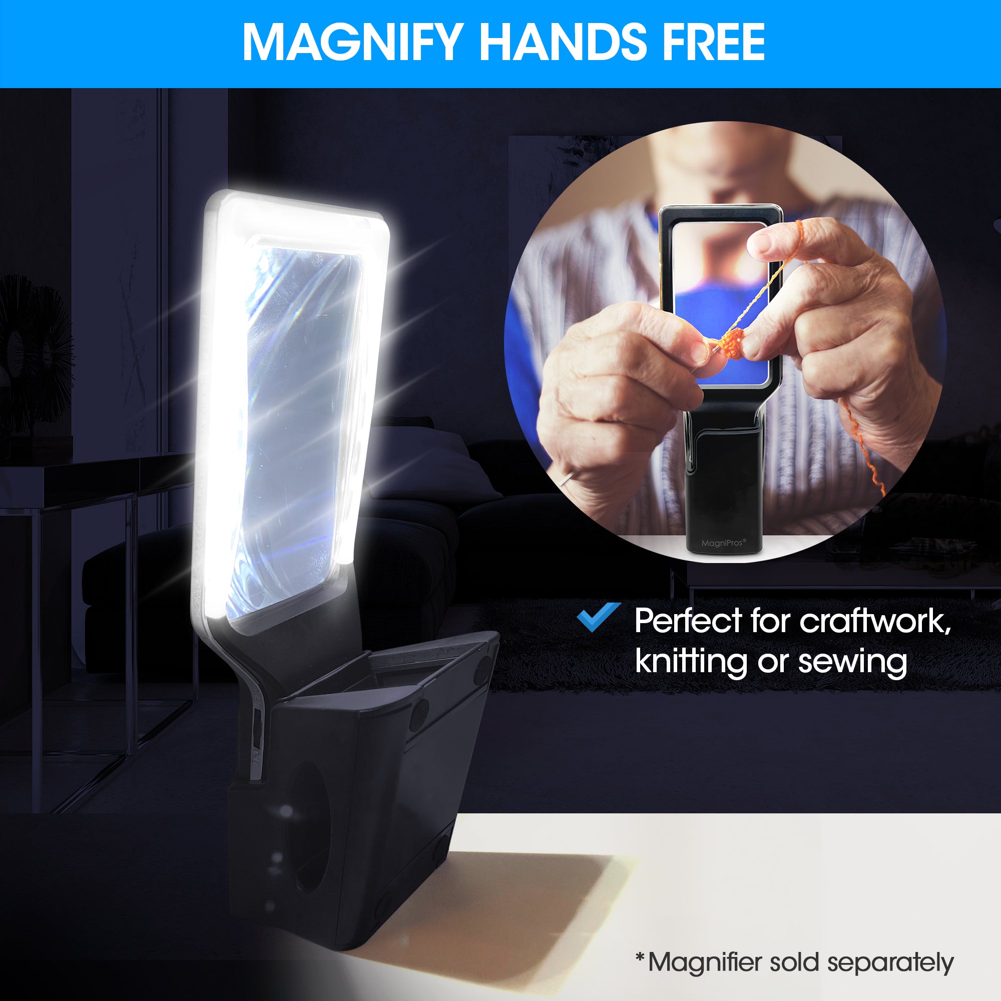 With Light Sewing Magnifying Glass Giant Magnifier Hands Free